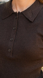Polo en maille chocolat ANGELO