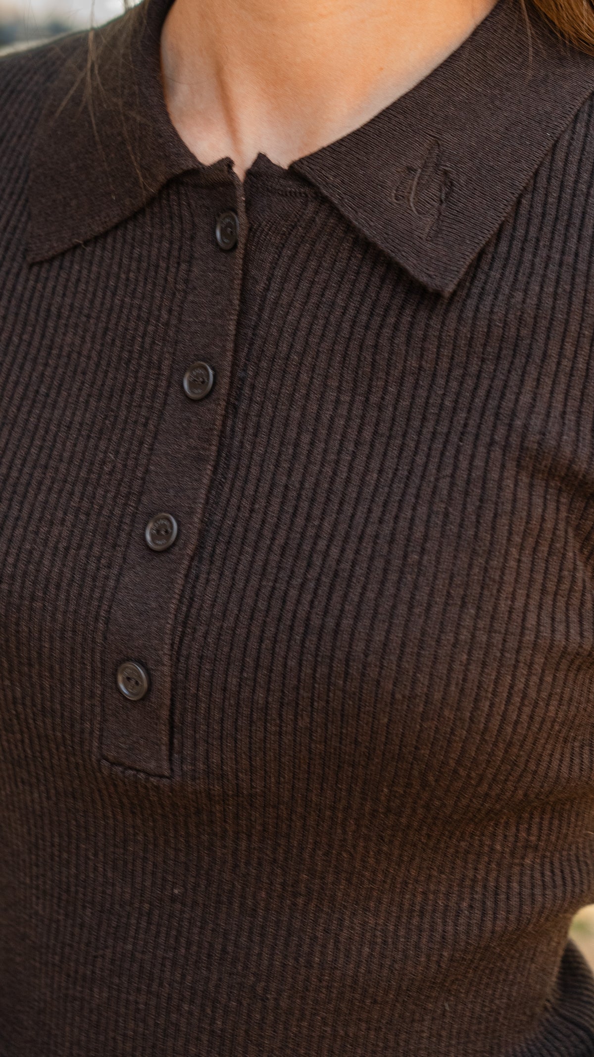 Polo en maille chocolat ANGELO