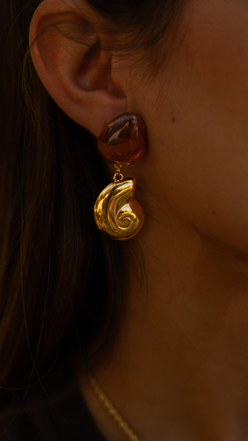Boucles d'oreilles ORA marron
