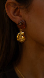 Boucles d'oreilles ORA marron