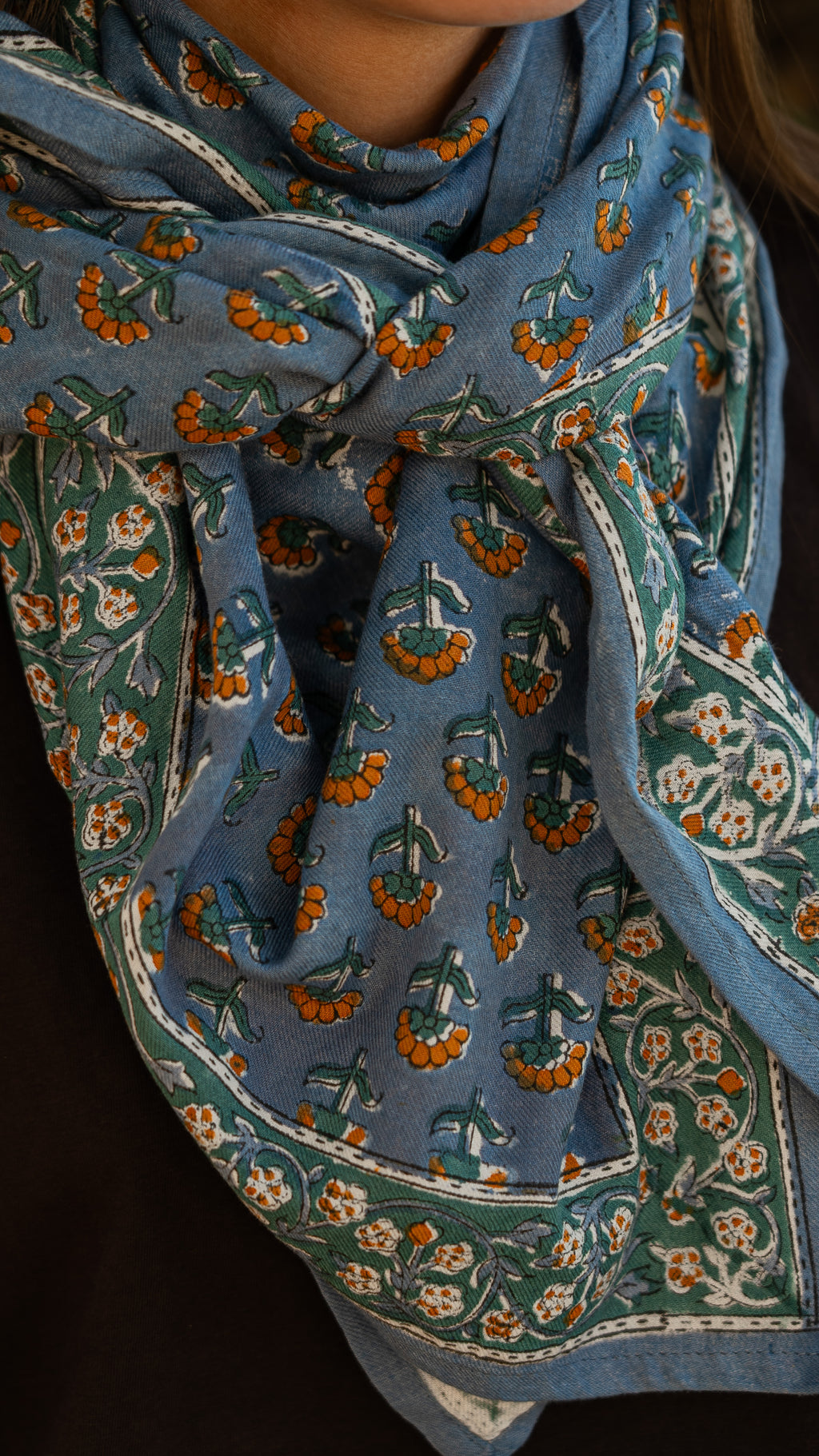 Foulard SÉLÉNÉ Bleu Horizon
