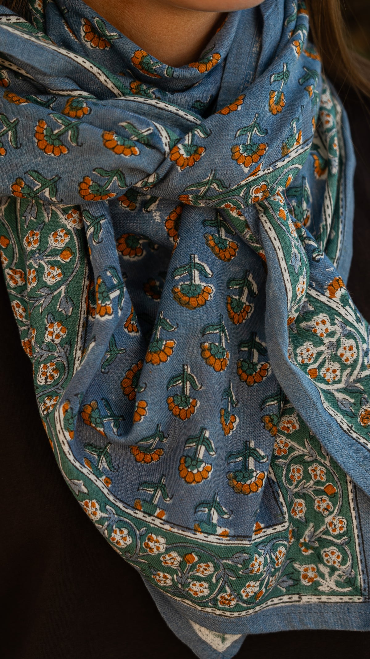 Foulard SÉLÉNÉ Bleu Horizon